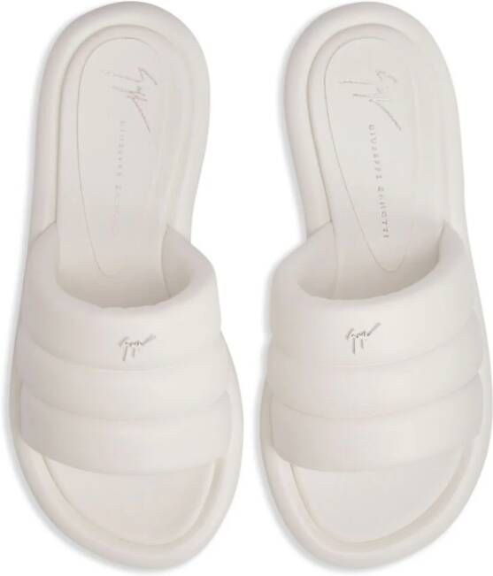 Giuseppe Zanotti Harmande flat leather sandals White