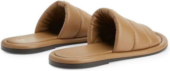Giuseppe Zanotti Harmande quilted leather slides Brown