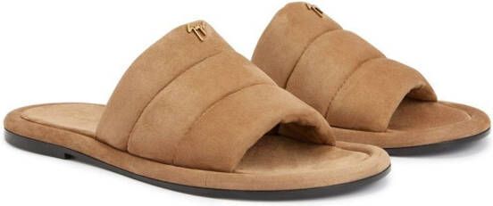 Giuseppe Zanotti Harmande quilted suede slides Brown