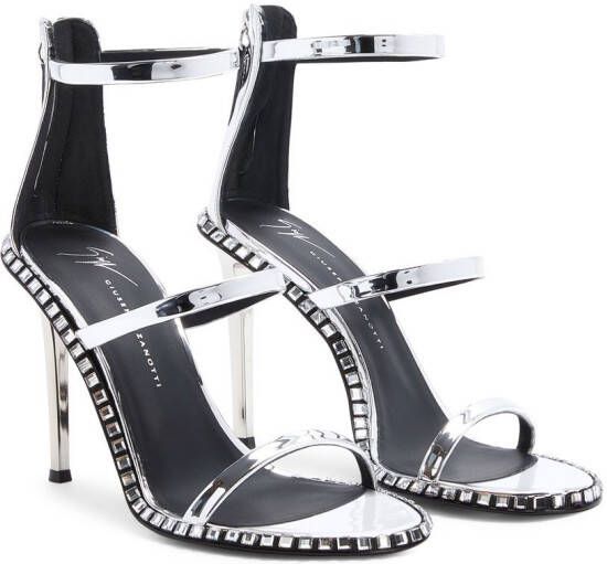 Giuseppe Zanotti Harmony Flare 105mm sandals Silver