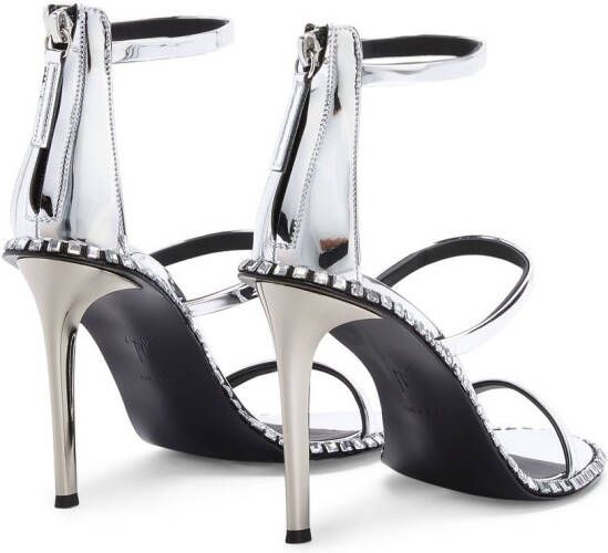 Giuseppe Zanotti Harmony Flare 105mm sandals Silver