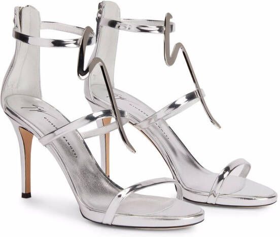 Giuseppe Zanotti Harmony G leather sandals Silver