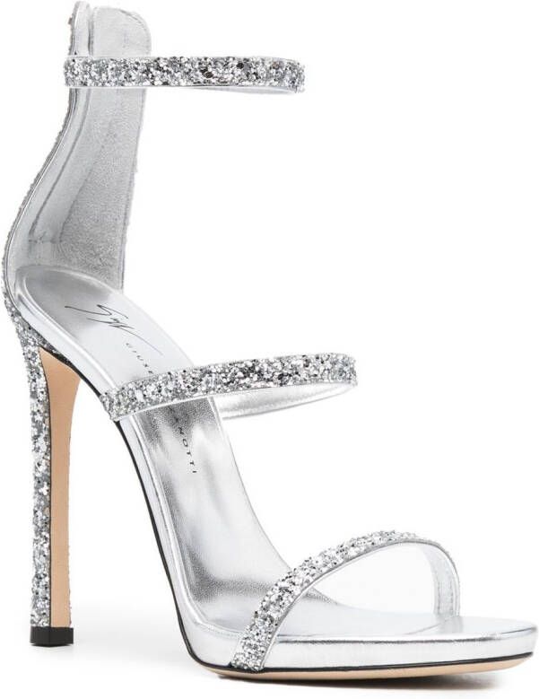 Giuseppe Zanotti Harmony glitter-detail heeled sandals Silver
