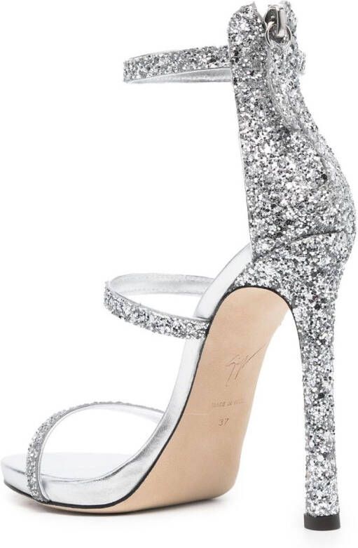 Giuseppe Zanotti Harmony glitter-detail heeled sandals Silver