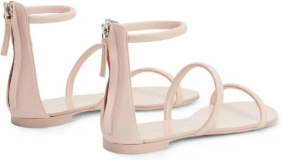 Giuseppe Zanotti Harmony leather flat sandals Neutrals
