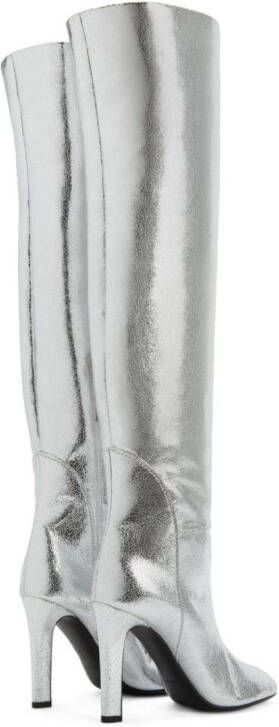 Giuseppe Zanotti Hattie 105mm metallic knee-high boots Silver