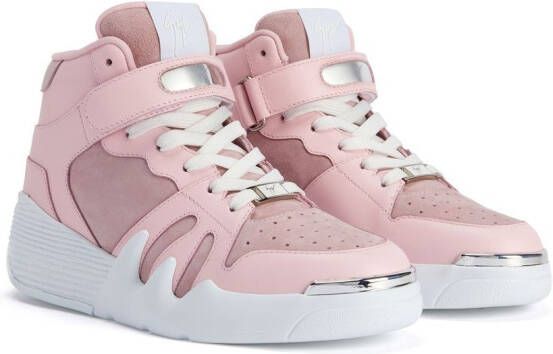 Giuseppe Zanotti high-top suede-panel sneakers Pink