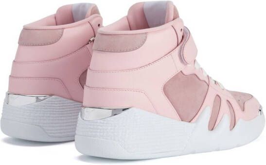Giuseppe Zanotti high-top suede-panel sneakers Pink