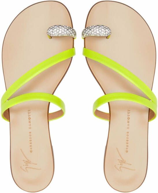 Giuseppe Zanotti Hillary crystal-ring sandals Yellow