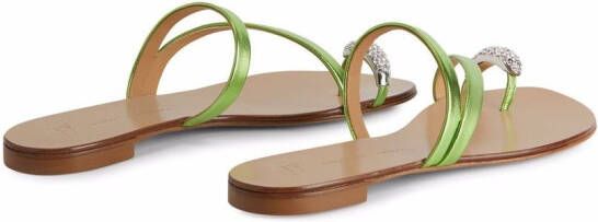 Giuseppe Zanotti Hillary Ring slides Green