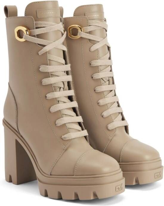 Giuseppe Zanotti Himari 110mm leather boots Neutrals