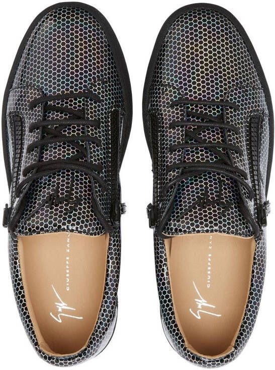 Giuseppe Zanotti honeycomb-pattern vinyl sneakers Black