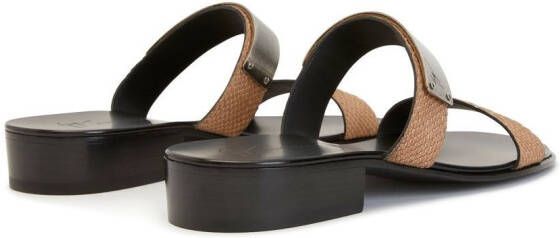 Giuseppe Zanotti Ignazio double-strap slide sandals Brown
