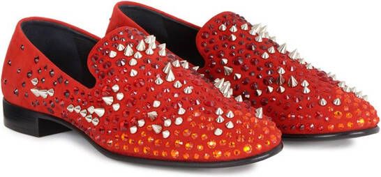 Giuseppe Zanotti Ignis embellished loafers Red