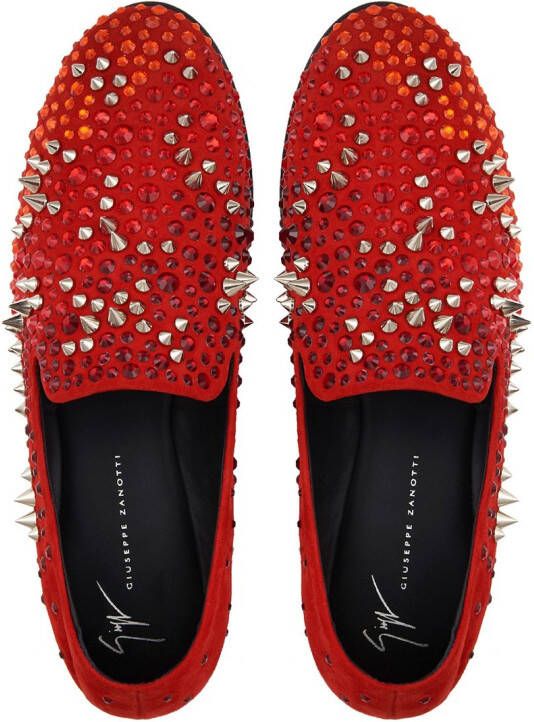Giuseppe Zanotti Ignis embellished loafers Red