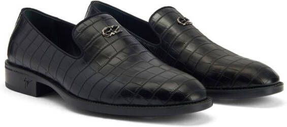 Giuseppe Zanotti Imrham crocodile-effect loafers Black