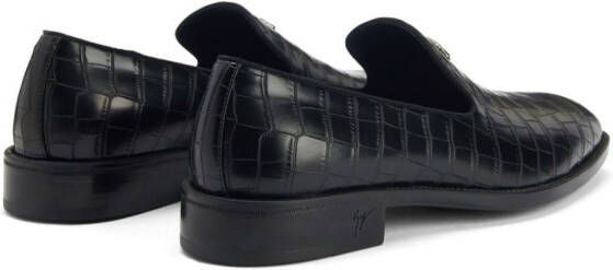 Giuseppe Zanotti Imrham crocodile-effect loafers Black