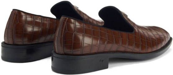 Giuseppe Zanotti Imrham crocodile-effect loafers Brown