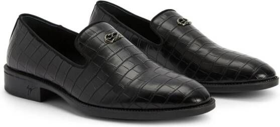 Giuseppe Zanotti Imrham crocodile-embossed effect loafers Black