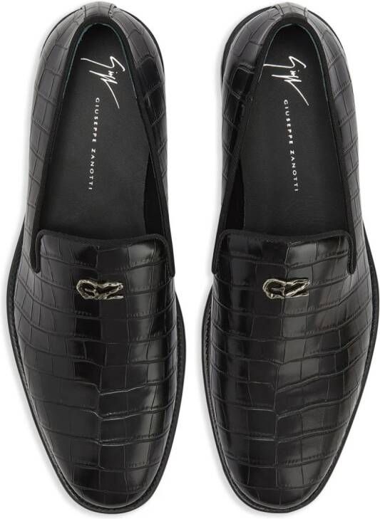 Giuseppe Zanotti Imrham crocodile-embossed effect loafers Black