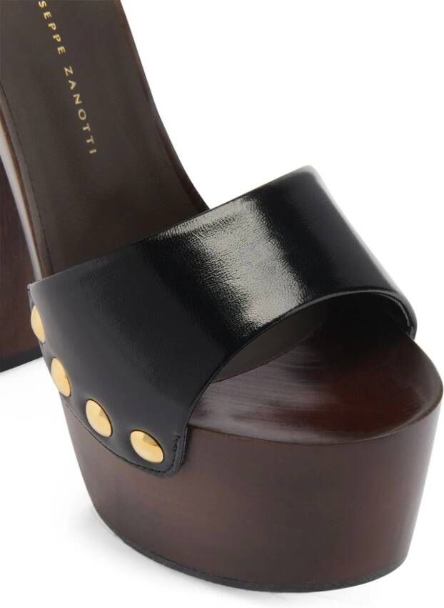 Giuseppe Zanotti Innah 170mm leather mules Black
