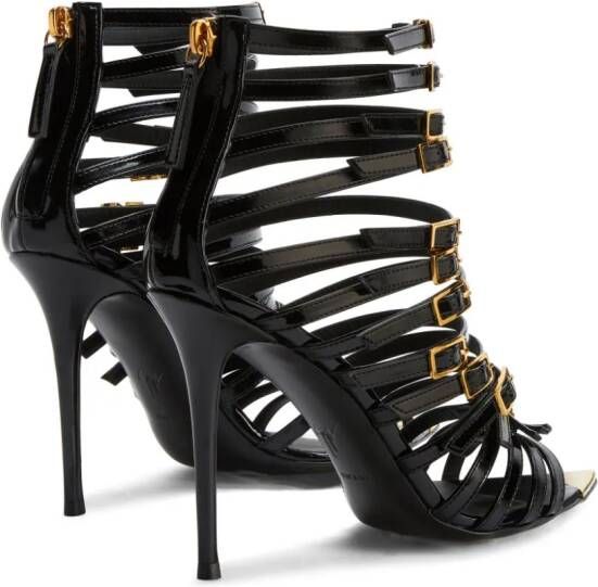 Giuseppe Zanotti Inntriigo Punk 105mm leather sandals Black