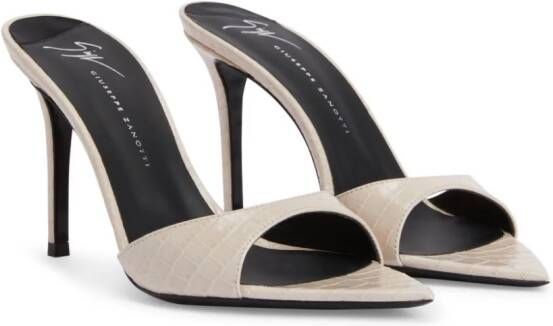 Giuseppe Zanotti Intriigo 70mm leather sandals Neutrals