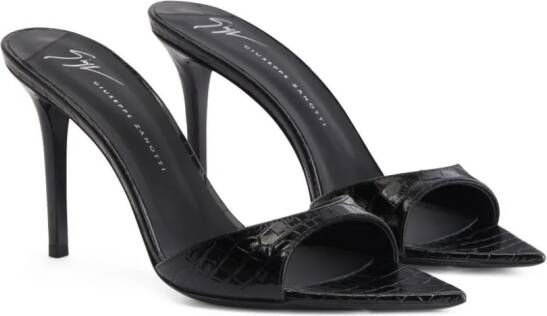 Giuseppe Zanotti Intriigo 90mm crocodile-effect sandals Black