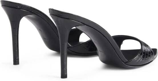 Giuseppe Zanotti Intriigo 90mm crocodile-effect sandals Black