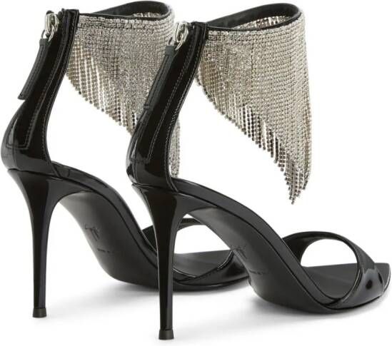 Giuseppe Zanotti Intriigo 90mm crystal-fringe sandals Black