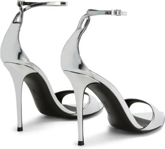 Giuseppe Zanotti Intriigo 90mm metallic-effect sandals Silver