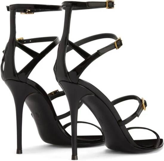 Giuseppe Zanotti Intriigo Abely 105mm patent-finish sandals Black