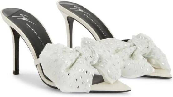 Giuseppe Zanotti Intriigo Alexandrine 90mm leather sandals White