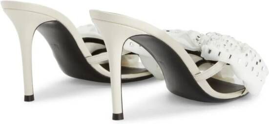 Giuseppe Zanotti Intriigo Alexandrine 90mm leather sandals White