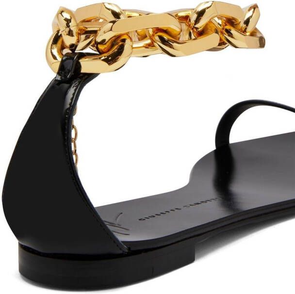 Giuseppe Zanotti Intriigo Chain flat sandals Black