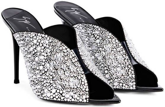 Giuseppe Zanotti Intriigo Crystal heeled mules Black
