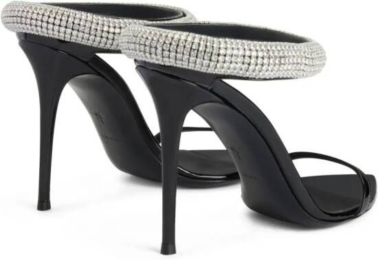 Giuseppe Zanotti Intriigo Galassia 105mm rhinestone-embellished satin sandals Black