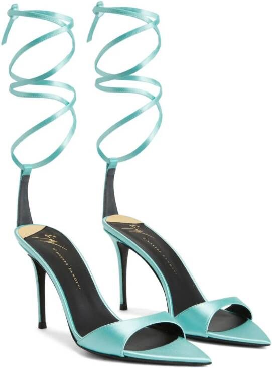 Giuseppe Zanotti Intriigo Laces 90mm satin sandals Blue