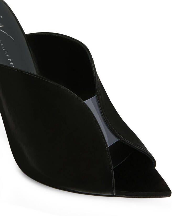 Giuseppe Zanotti Intriigo Muse 105mm pointed leather mules Black