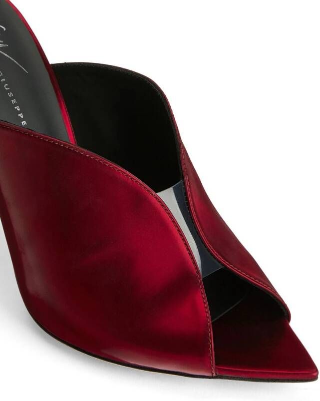 Giuseppe Zanotti Intriigo Muse 105mm pointed leather mules Red