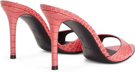 Giuseppe Zanotti Intriigo snakeskin-effect leather mules Pink