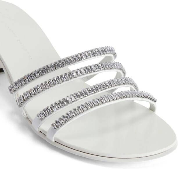 Giuseppe Zanotti Iride Crystal 40mm sandals White