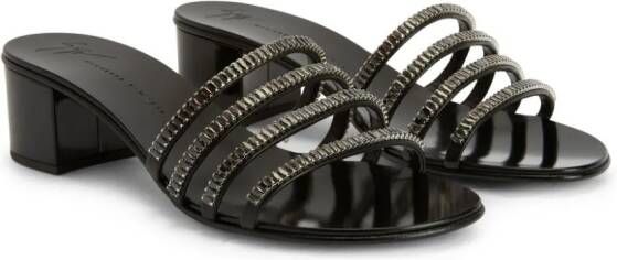 Giuseppe Zanotti Iride crystal-embellished leather sandals Black