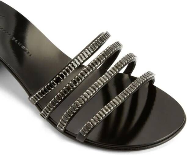 Giuseppe Zanotti Iride crystal-embellished leather sandals Black