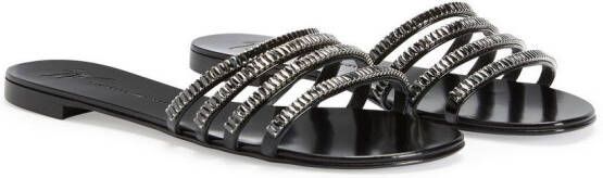 Giuseppe Zanotti Iride crystal-embellished sandals Black