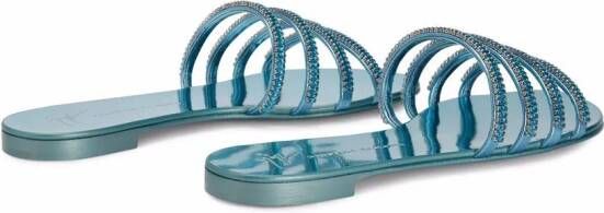 Giuseppe Zanotti Iride crystal-embellished slides Blue