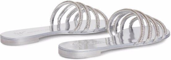 Giuseppe Zanotti Iride crystal-embellished slides Silver