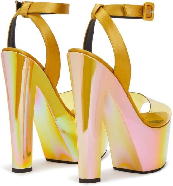 Giuseppe Zanotti iridescent platform sandals Yellow