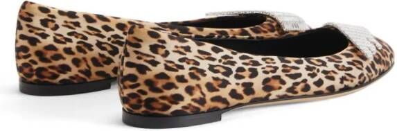 Giuseppe Zanotti Iveery leopard-print ballerina shoes Brown