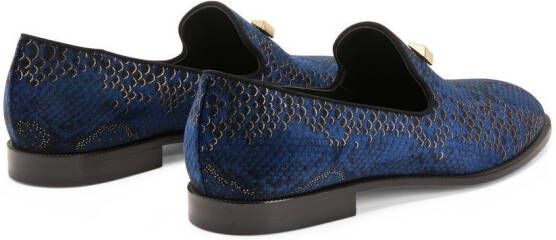 Giuseppe Zanotti Jareth snakeskin-print loafers Blue
